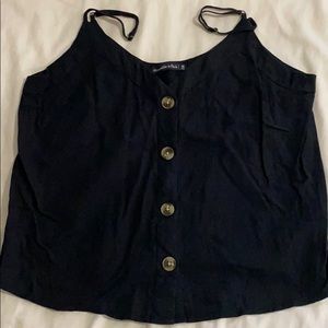 A&F Linen blend button tank.